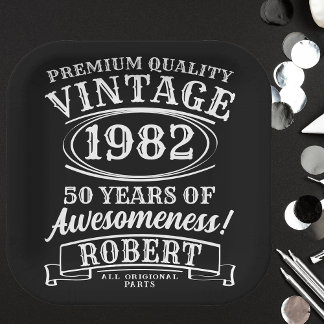 Aged To Perfection Personalised Vintage Birthday  Paper Plate
