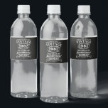 Aged To Perfection Personalised Vintage Birthday  Water Bottle Label<br><div class="desc">Introducing the Aged To Perfection Personalised Vintage Birthday Water Bottle Label, a stylish addition to your next milestone celebration. These labels are designed with a rock 'n' roll spirit and classic nostalgia, perfect for bringing a retro touch to any birthday party. Whether you're celebrating a 21st, 30th, 40th, 50th, 60th,...</div>