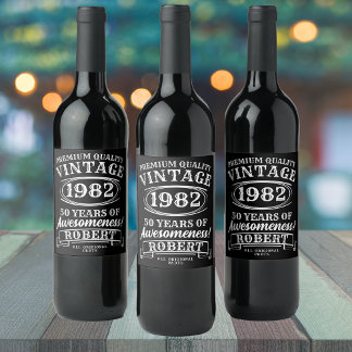 Aged To Perfection Personalised Vintage Birthday Wine Label