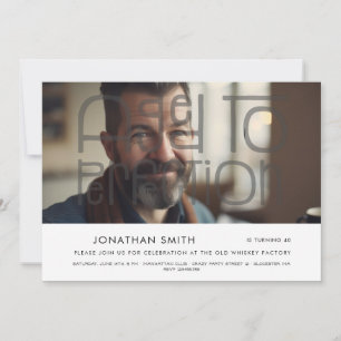 Aged to perfection photo man's birthday  invitation