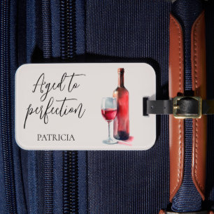 Aged to Perfection Red Wine 60th Birthday Party Luggage Tag