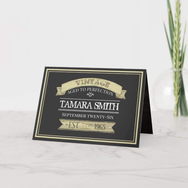 Aged to Perfection Vintage Birthday Card (Front)