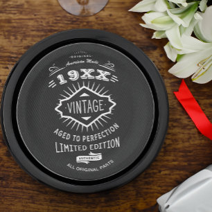 Aged to Perfection Vintage Elegant Birthday Party Paper Plate