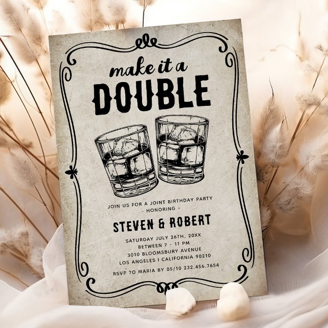 Aged to Perfection Vintage Joint Birthday Party Invitation (Creator Uploaded)