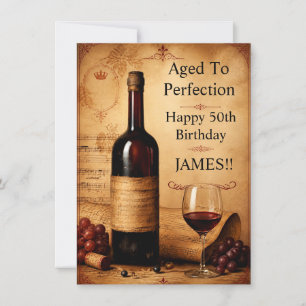 Aged to Perfection Vintage Wine Birthday Poster Invitation