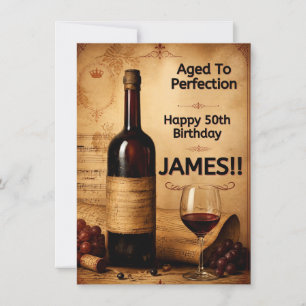 Aged to Perfection Vintage Wine Birthday Poster Invitation