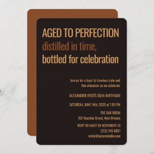 Aged to Perfection   Whisky Birthday Invitation
