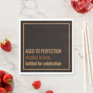 Aged to Perfection Whisky Birthday Napkin