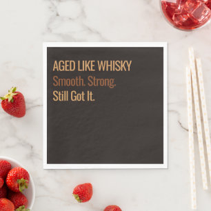 Aged to Perfection Whisky Birthday Napkin