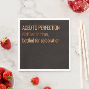 Aged to Perfection Whisky Birthday Napkin