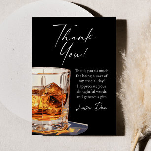 Aged To Perfection Whisky Glass Birthday Party Thank You Card