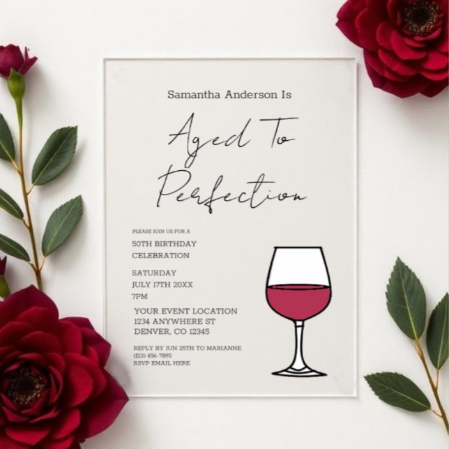 Aged To Perfection Wine 50th Birthday Invitation (Creator Uploaded)
