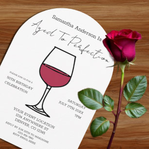 Aged To Perfection Wine 50th Birthday Invitation