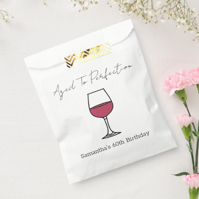 Aged To Perfection Wine 60th Birthday Favour Bags (Sealed)