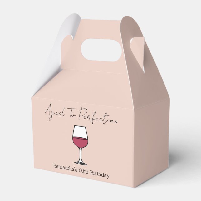 Aged To Perfection Wine 60th Birthday Favour Box (Front Side)