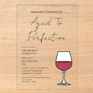 Aged To Perfection Wine 60th Birthday Invitation