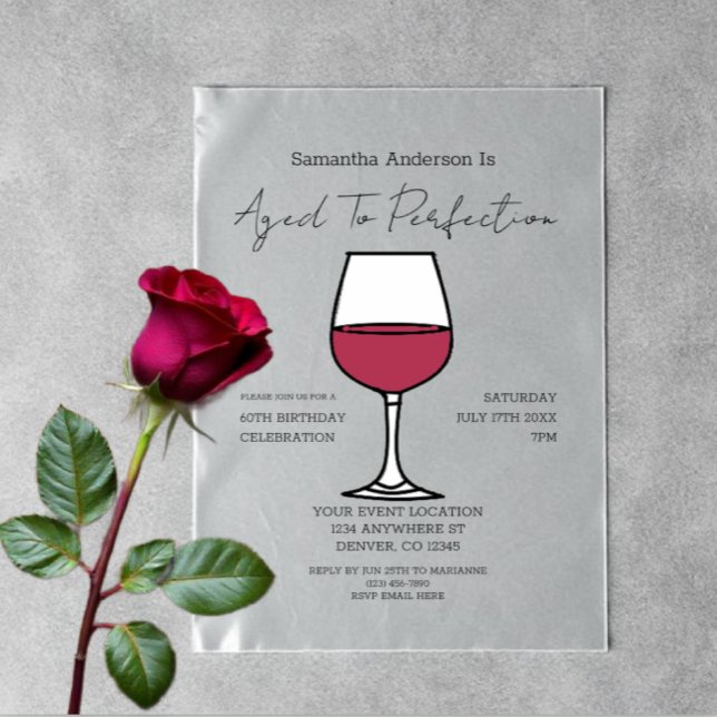 Aged To Perfection Wine 60th Birthday Invitation (Creator Uploaded)