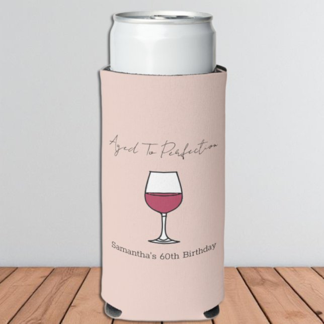 Aged To Perfection Wine 60th Birthday Seltzer Can Cooler (Creator Uploaded)