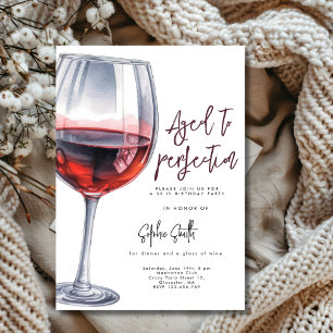 Aged to perfection wine birthday party  invitation