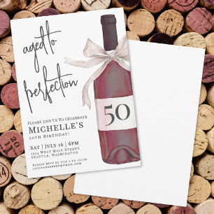 Aged To Perfection Wine Birthday Party Invitation
