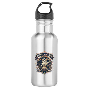 Aged To Purrfection Cat Birthday Age Vintage Vecto 532 Ml Water Bottle