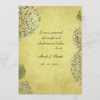 Aged Vintage Crackle Hydrangea Wedding Invitation