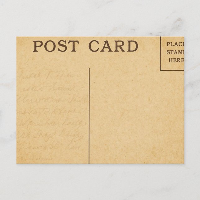 Aged Vintage Postcard with Subtle Ghostwriting  (Front)
