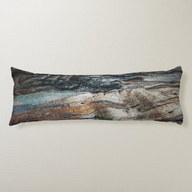 Aged Weathered Layers Eucalyptus Tree Blue Bark AU Body Cushion (Front)