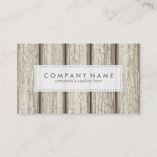 Aged White Painted Wood Planks Pattern Business Card (Front)