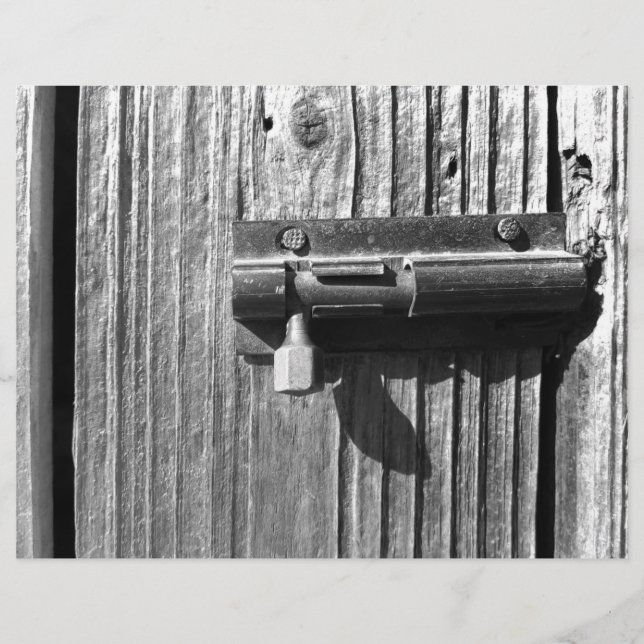 Aged wood and latch flyer (Front)