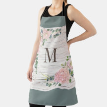 Aged Wood Floral All-Over Print Apron