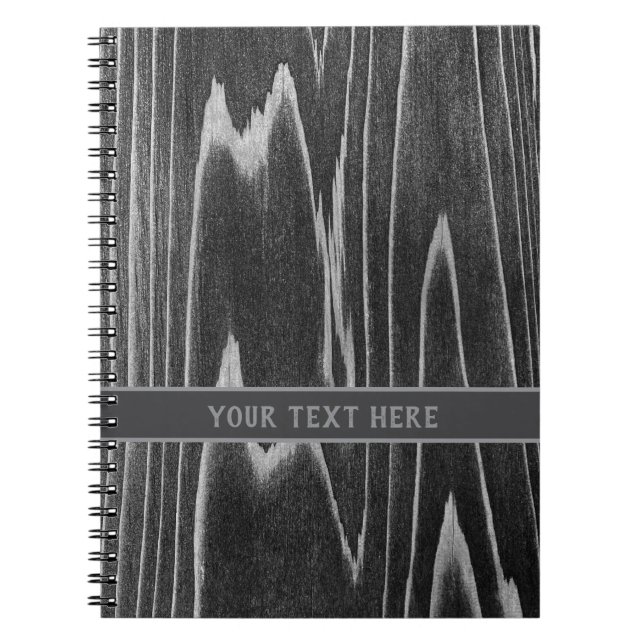 Aged Wood Grain Minimalist - Personalizable Notebook (Front)