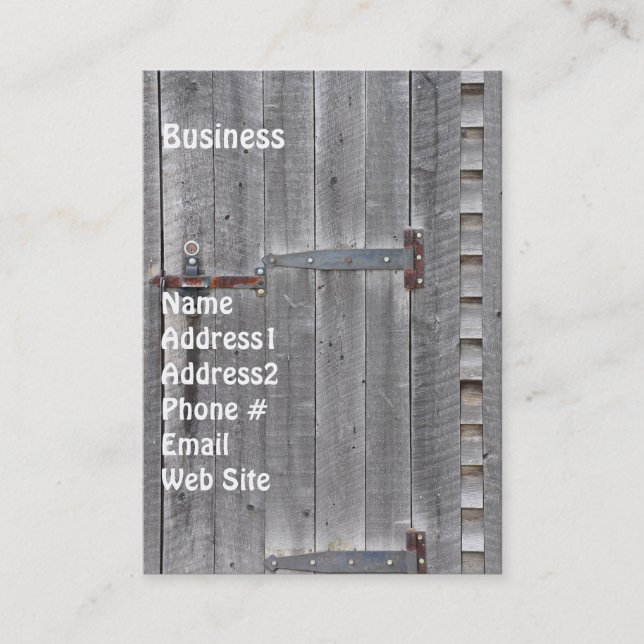 Aged Wooden Door Grunge Business Card (Front)