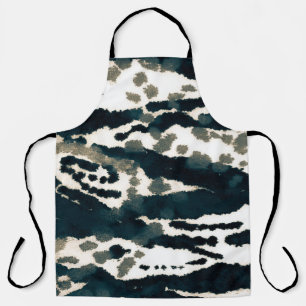 Aged Zebra Print. Grey Zebra Rough Print. Grey Zeb Apron
