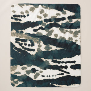 Aged Zebra Print. Grey Zebra Rough Print. Grey Zeb Sherpa Blanket