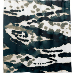 Aged Zebra Print. Grey Zebra Rough Print. Grey Zeb Shower Curtain