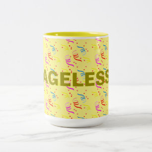 Ageless Birthday and Confetti Two-Tone Mug