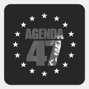 Agenda 47 Patriotic Trump Re-Election Campaign Des Square Sticker