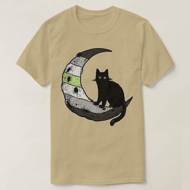 Agender Cat Moon T-Shirt (Design Front)