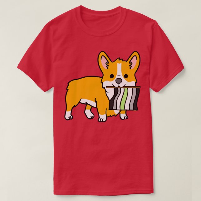 Agender Corgi Agender Pride Flag14 T-Shirt (Design Front)