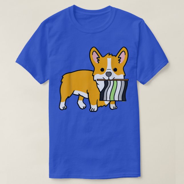 Agender Corgi Agender Pride Flag  T-Shirt (Design Front)