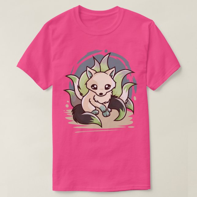 Agender Cute Kitsune T-Shirt (Design Front)