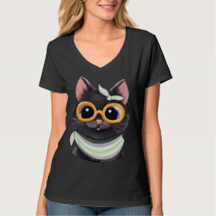 Agender Flag Colors a Cute Cat for Agender Communi T-Shirt