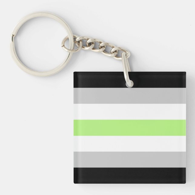 Agender Flag Key Ring (Front)