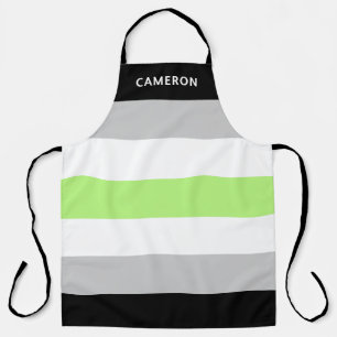 Agender flag Monogrammed Apron
