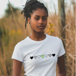 Agender Flag Pixel Heart T-Shirt