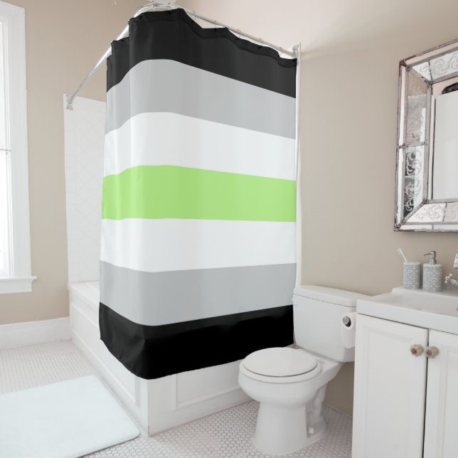 Agender Flag Shower Curtain (In Situ)