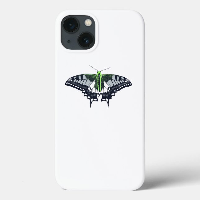 Agender Flag Swallowtail Butterfly Case-Mate iPhone Case (Back)