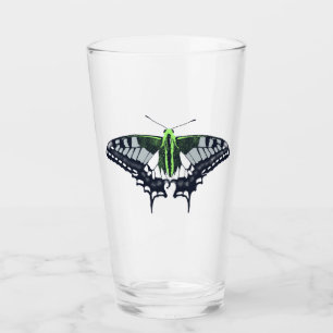 Agender Flag Swallowtail Butterfly Glass