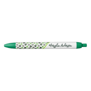 AGENDER FLORAL PATTERN LGBTQ CUSTOM MONOGRAM BLACK INK PEN